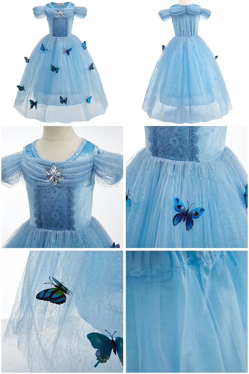 Kids Princess Dress Cinderella Cosplay Costume for Girls