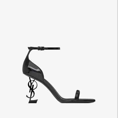 Elegant Red Wine High Heel Sandals with Unique Strap