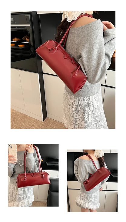 Vintage Cowhide Shoulder Bag for Women