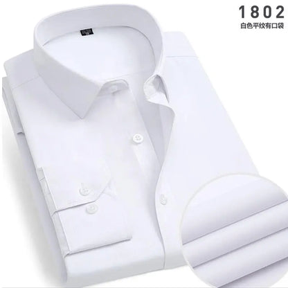 Men's Striped Long-Sleeved Shirt Comfortable Cotton Blend