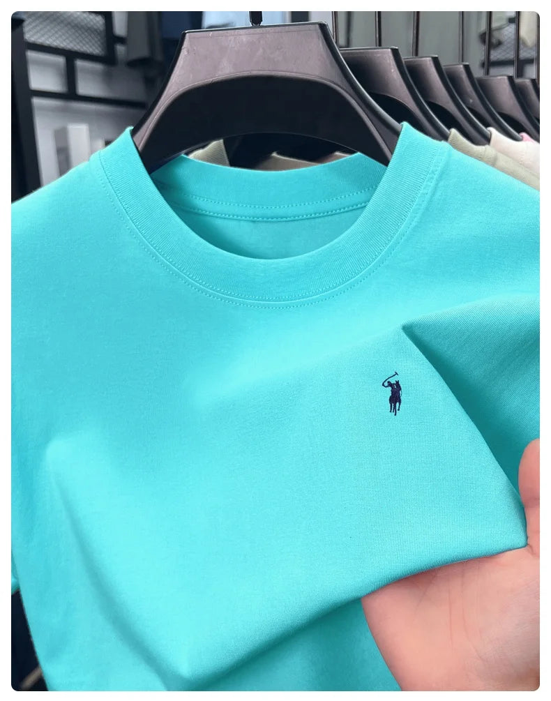 Cotton Men's Short Sleeve T-Shirt Casual Round Neck