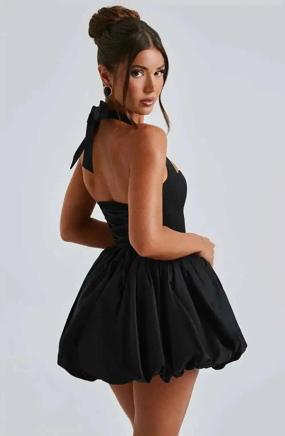 Townlike Halter A-line Mini Ball Gown Dress for Women