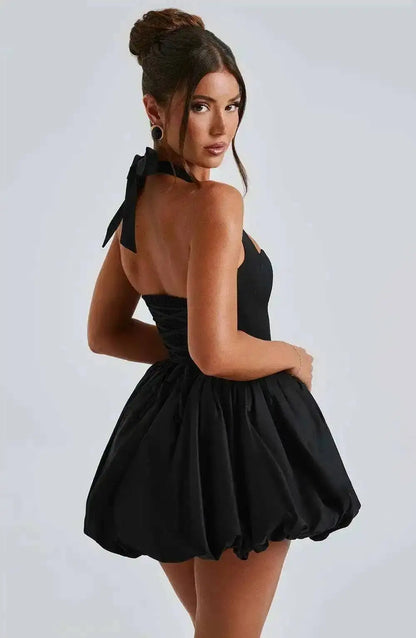 Townlike Halter A-line Mini Ball Gown Dress for Women