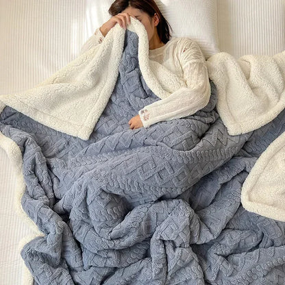 Soft Woolen Blanket, 100% Polyester, Striped Design
