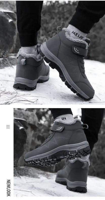 Men's Winter Ankle Snow Boots with Plush Lining