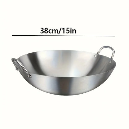 Large Stainless Steel Wok with Dual Handles 30cm