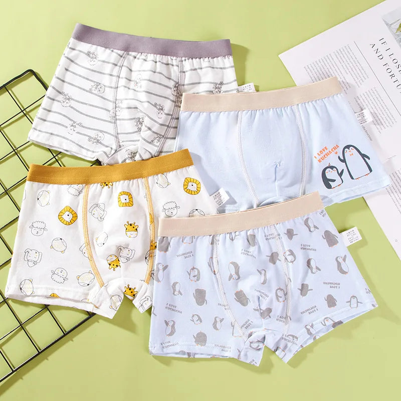 Boys Cotton Cartoon Print Boxer Briefs