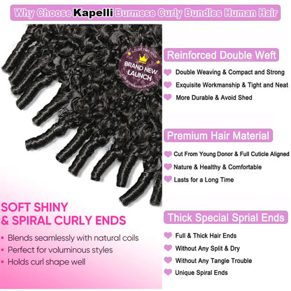 30 Inch 15A Burmese Curly Human Hair Bundles