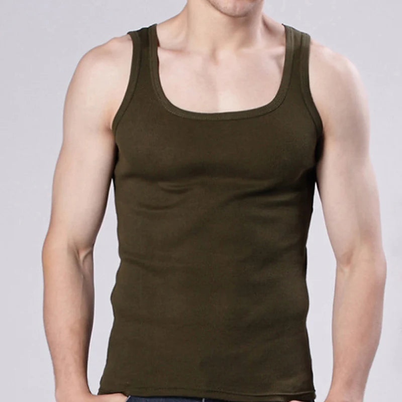 Plus Size Men Tank Tops Sleeveless Cotton Blend Vests