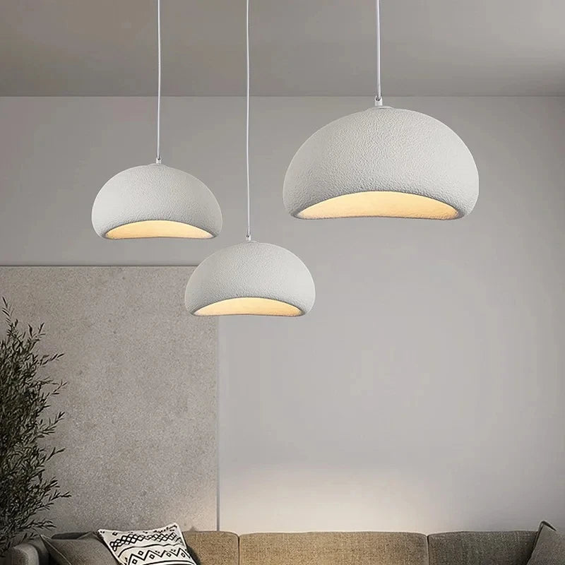Nordic Wabi Sabi Pendant Lamp Brushed Nickel LED Chandelier
