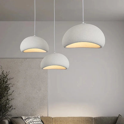 Nordic Wabi Sabi Pendant Lamp Brushed Nickel LED Chandelier