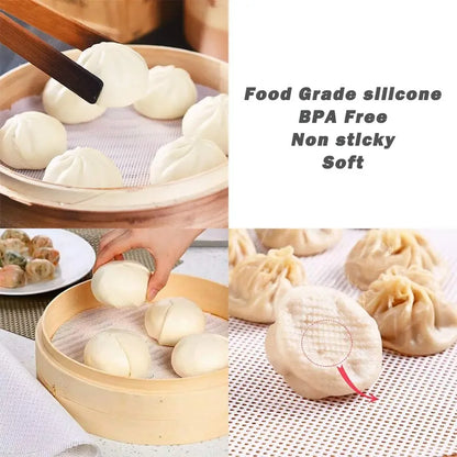 Silicone Steamer Mat Set Non-Stick White Kitchen Accessories