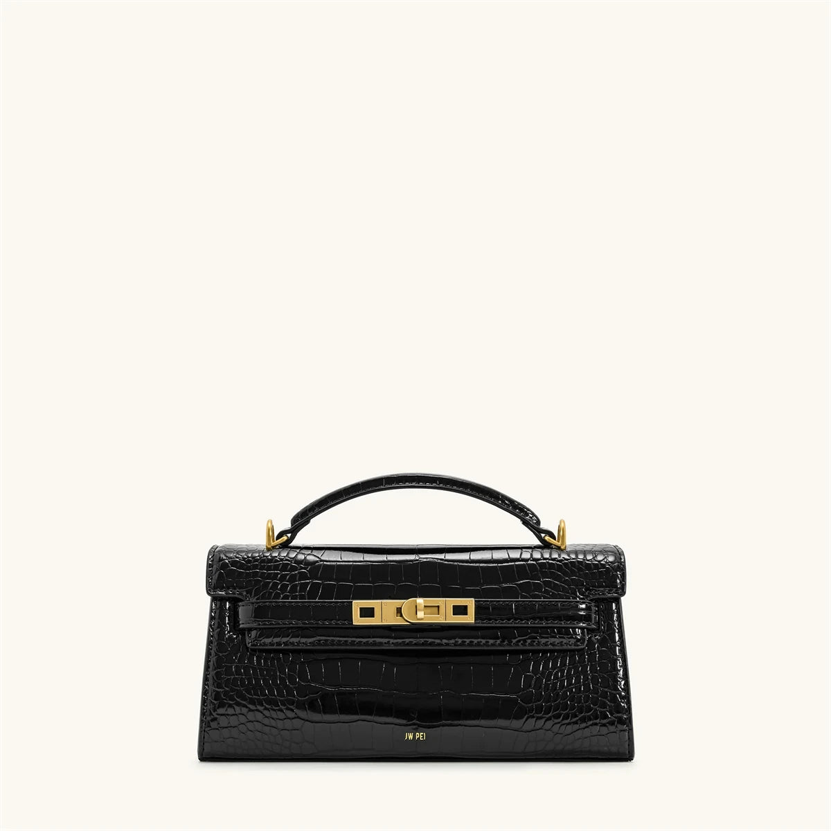 Crocodile Embossed Shoulder Bag in Pu Leather