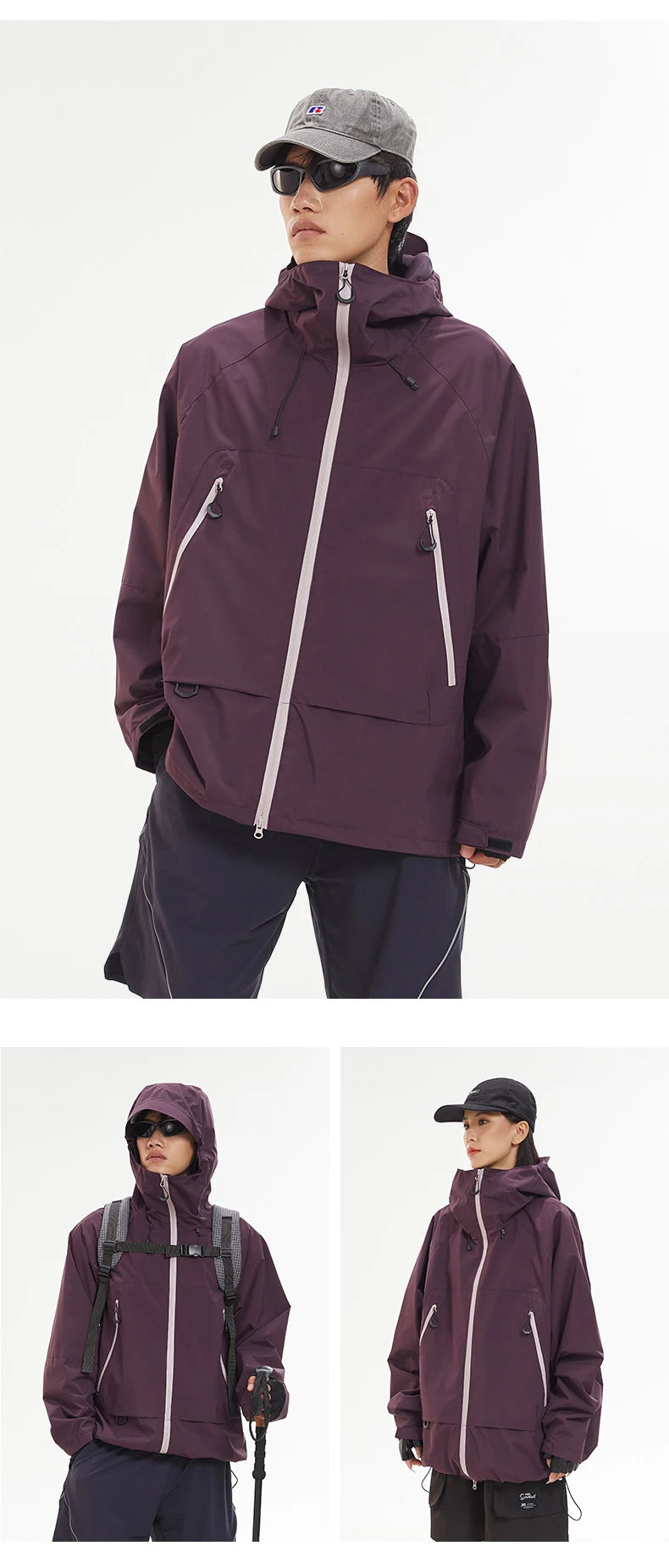 CHRLCK Waterproof Hiking Jacket Unisex Spring Autumn