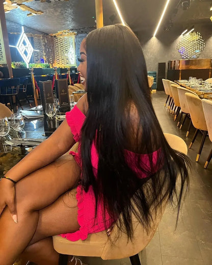 40 Inch Bone Straight Human Hair Wig Brazilian Lace Front Wig