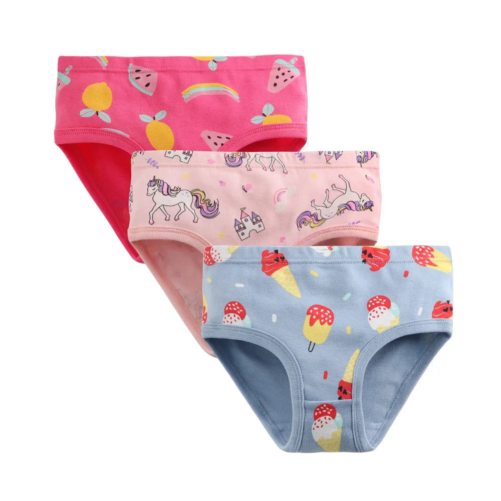 Children's Girls Cotton Unicorn Print Panties