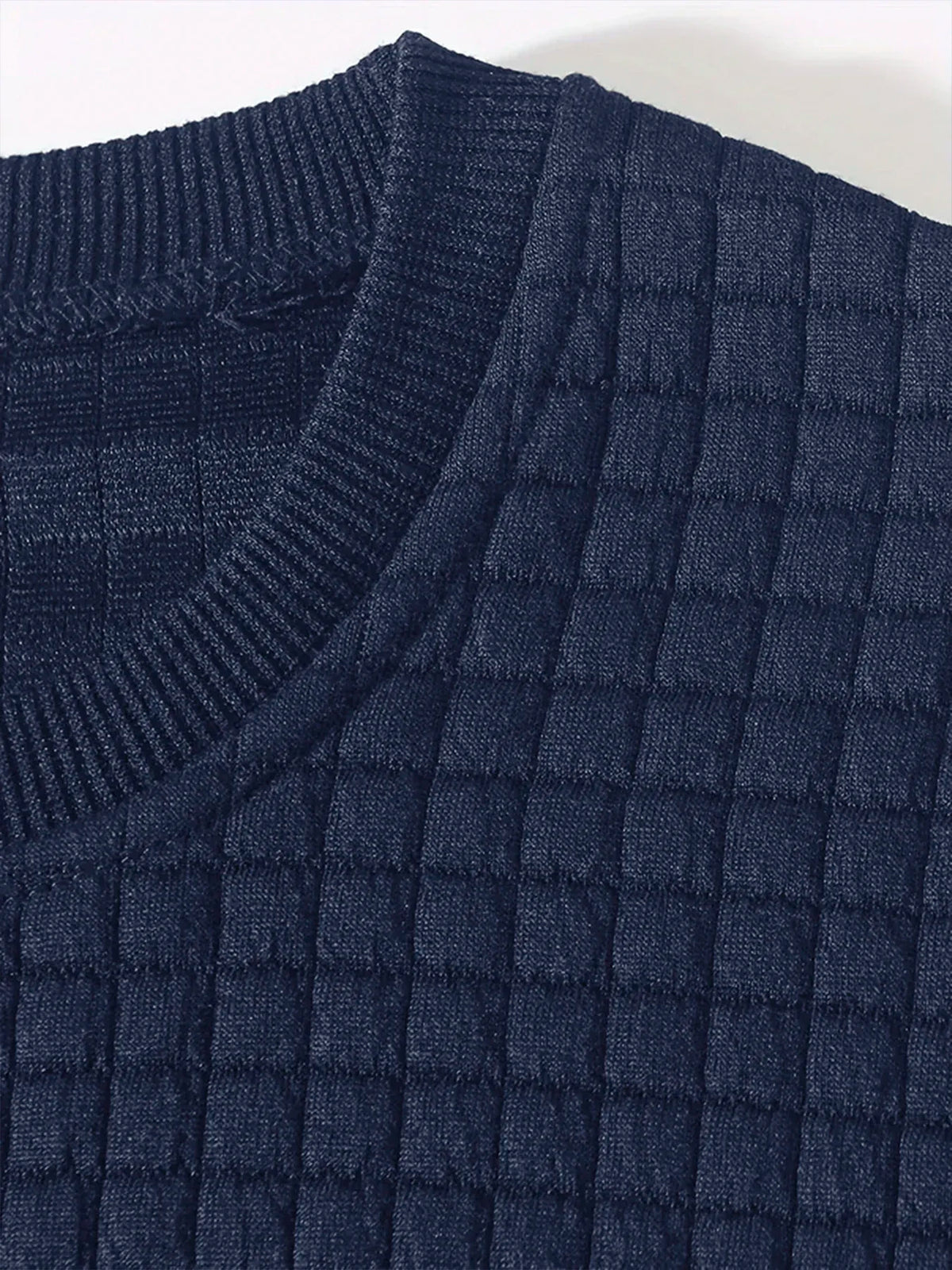 Men's Casual Jacquard Check Pullover Sweatshirt