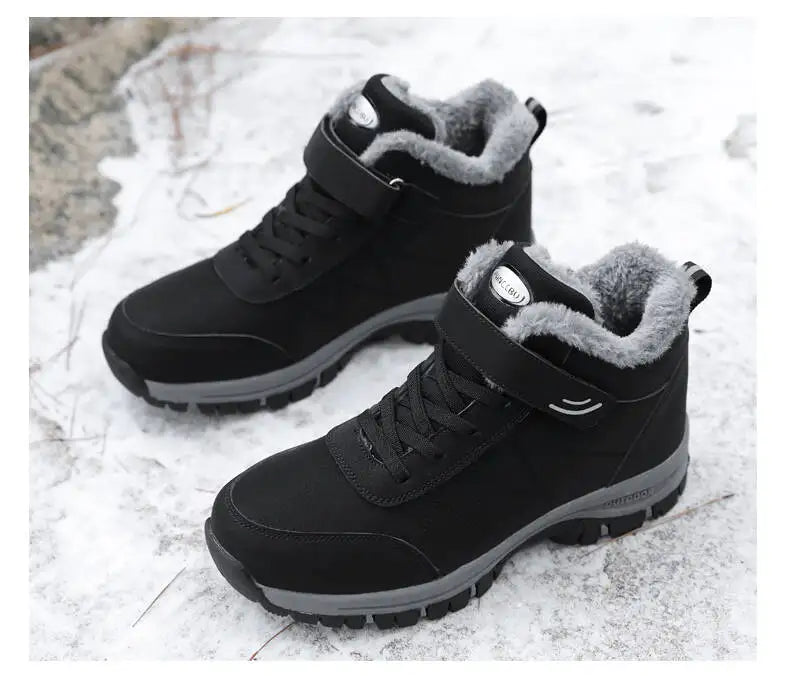 Men's Winter Ankle Snow Boots with Plush Lining