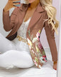 Paisley Butterfly Blazer Suit and Pants Set for Women