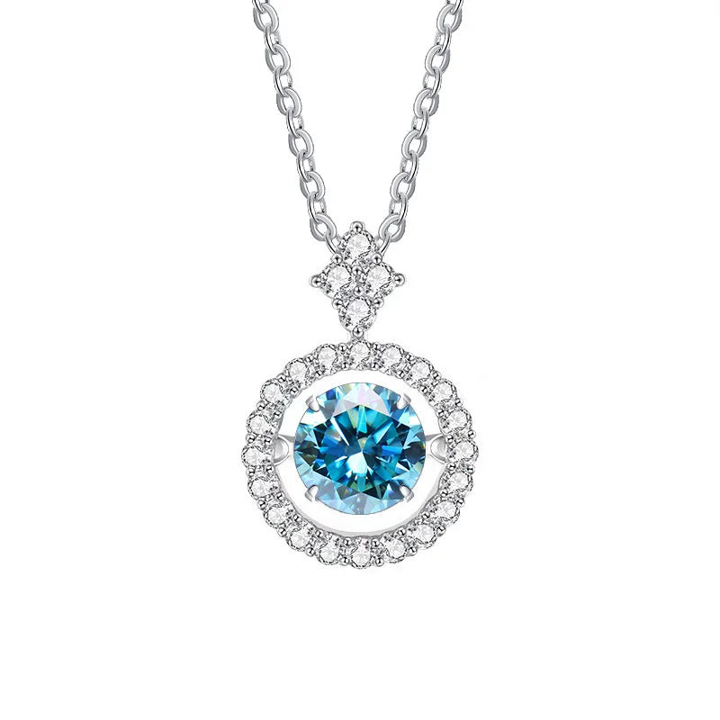 Moissanite Pendant Necklace for Women in Sterling Silver