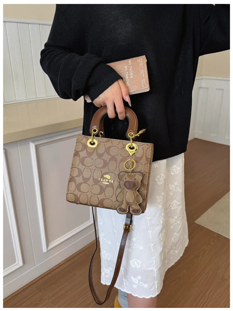 Vintage Monogram Handbag with Bear Charm