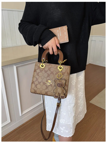 Vintage Monogram Handbag with Bear Charm