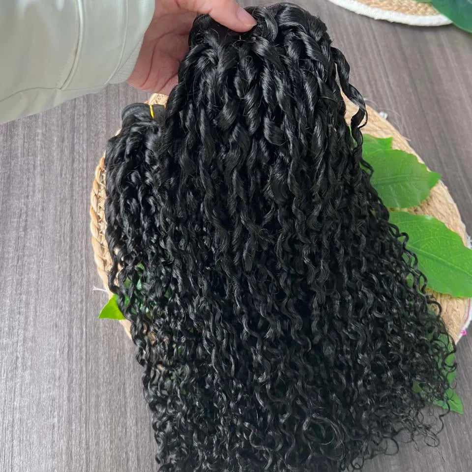Brazilian Curly Human Hair Bundles Natural Color