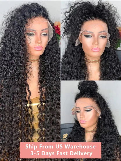 200% Real Density Deep Wave Lace Frontal Wig 30 Inch Human Hair