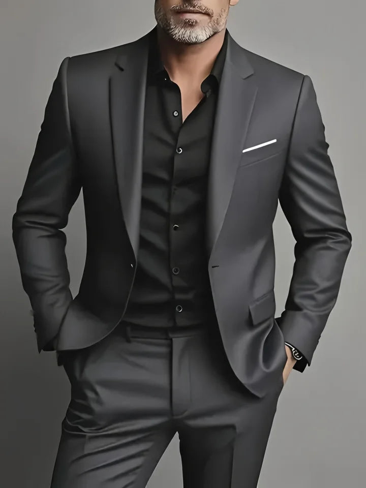 Slim Fit Black Tuxedo Suit Set for Men
