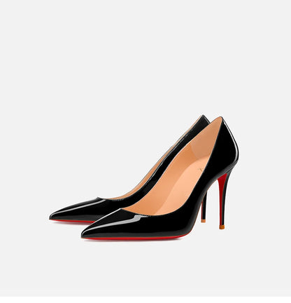 Black Patent Leather Pointed Toe High Heels