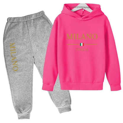 Kids Pullover Hoodie and Pants Tracksuit Set