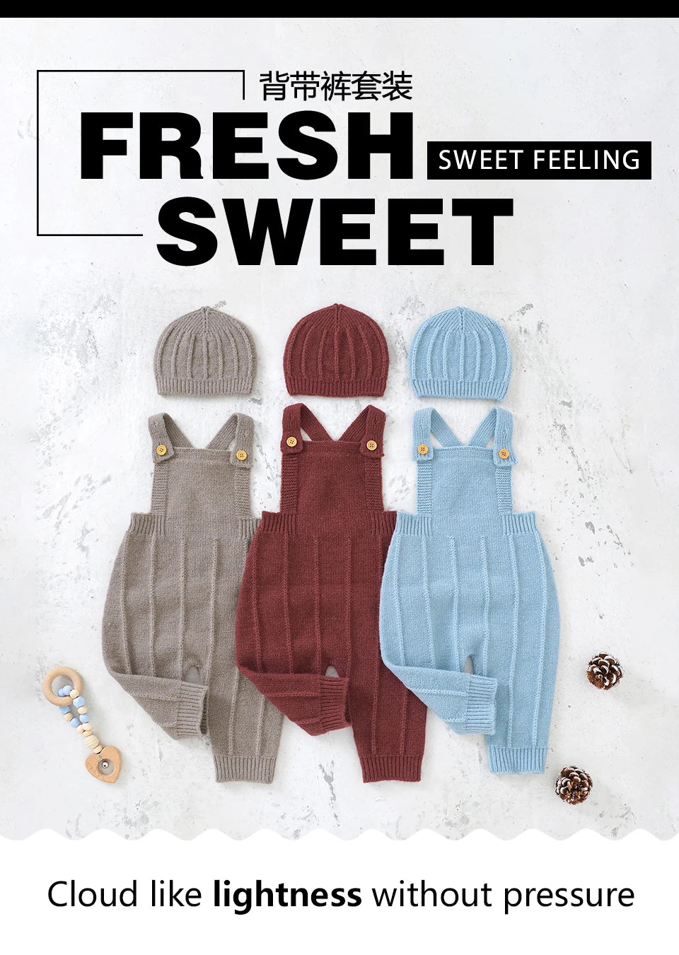 Sleeveless Knitted Baby Romper Set for Newborns