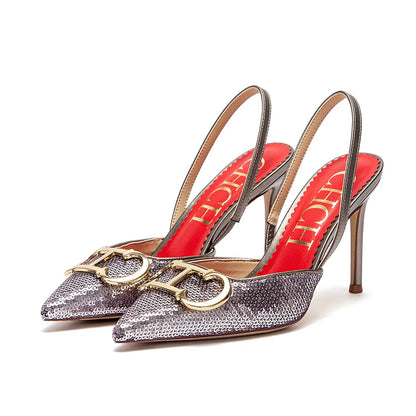 CHCH Women's Closed Toe Strappy Heels for Weddings