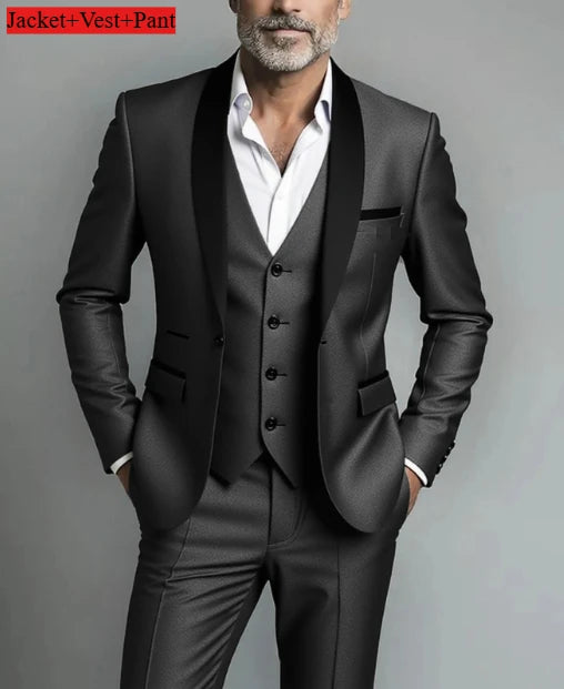 Men Slim Fit Tuxedo Suit for Weddings and Parties