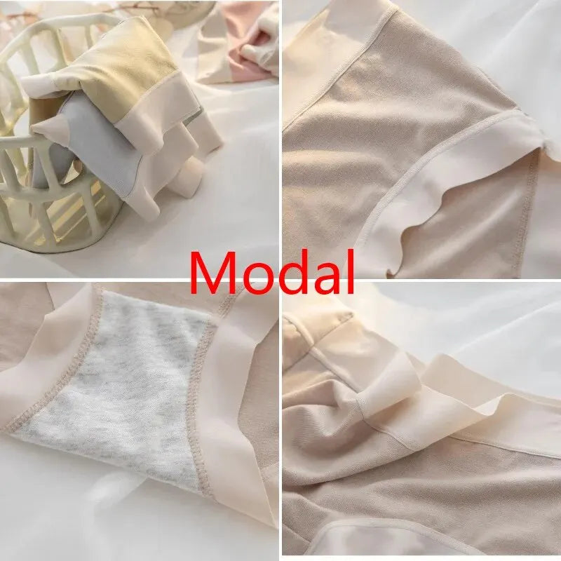 Women's Modal Seamless Briefs Underwear 4Pcs Set M-XL