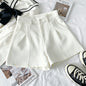 Vintage Solid High Waist A-Line Shorts for Women