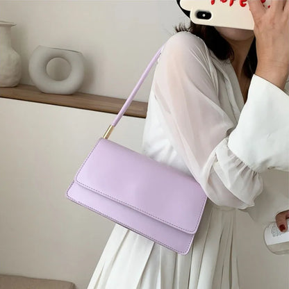 Luxury Women's Crossbody Shoulder Bag in Solid Color