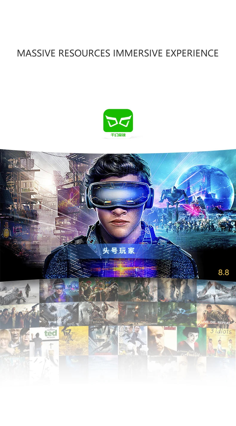 3D Virtual Reality Glasses Headset for Smartphones