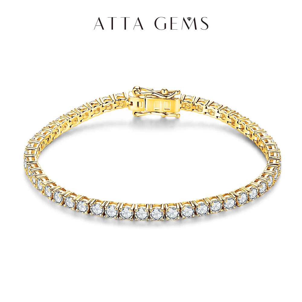 Moissanite Tennis Bracelet Round Cut 925 Silver White Gold