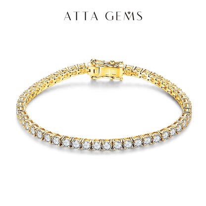 Moissanite Tennis Bracelet Round Cut 925 Silver White Gold