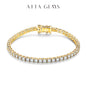 Moissanite Tennis Bracelet Round Cut 925 Silver White Gold