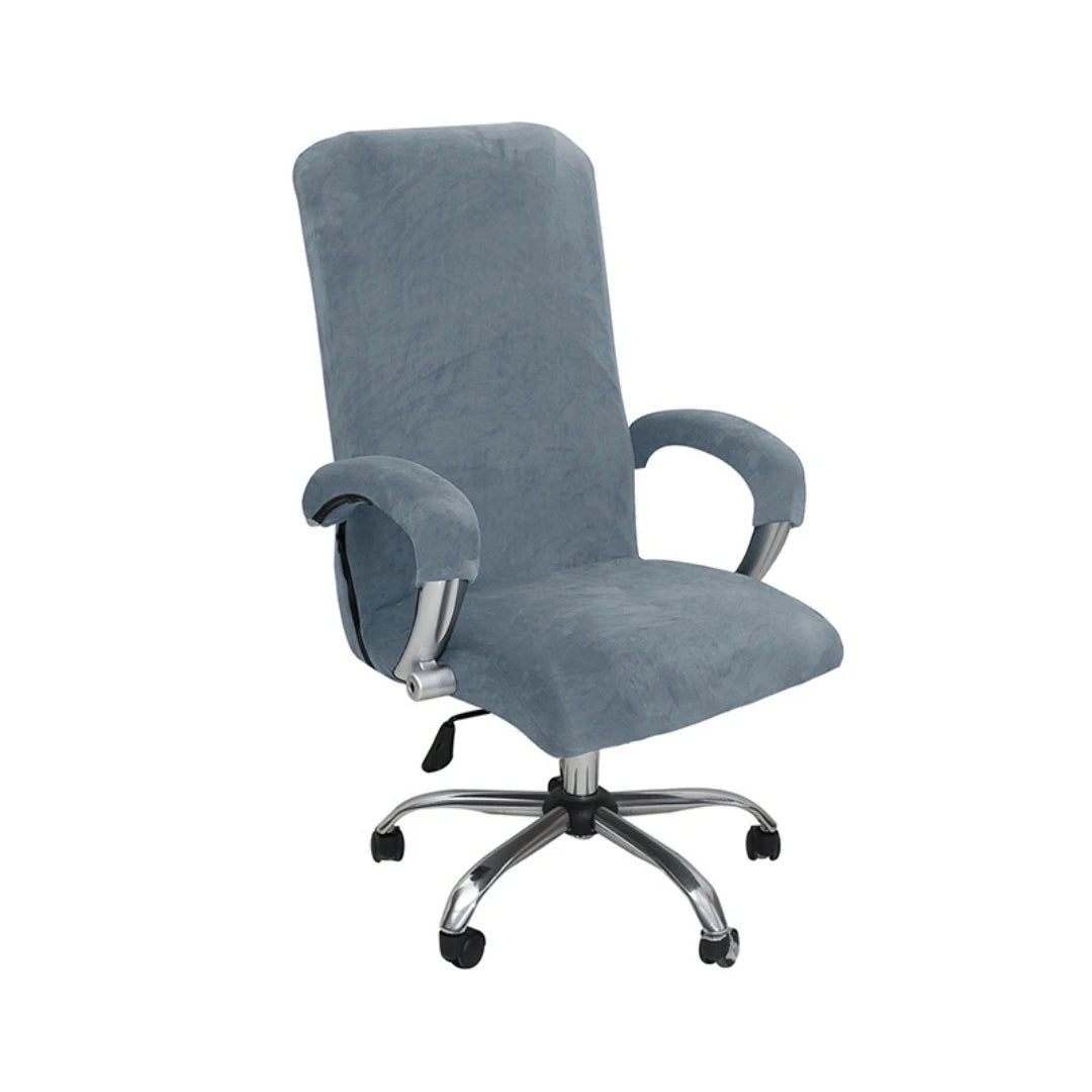 Velvet Plush Stretch Office Chair Cover Set