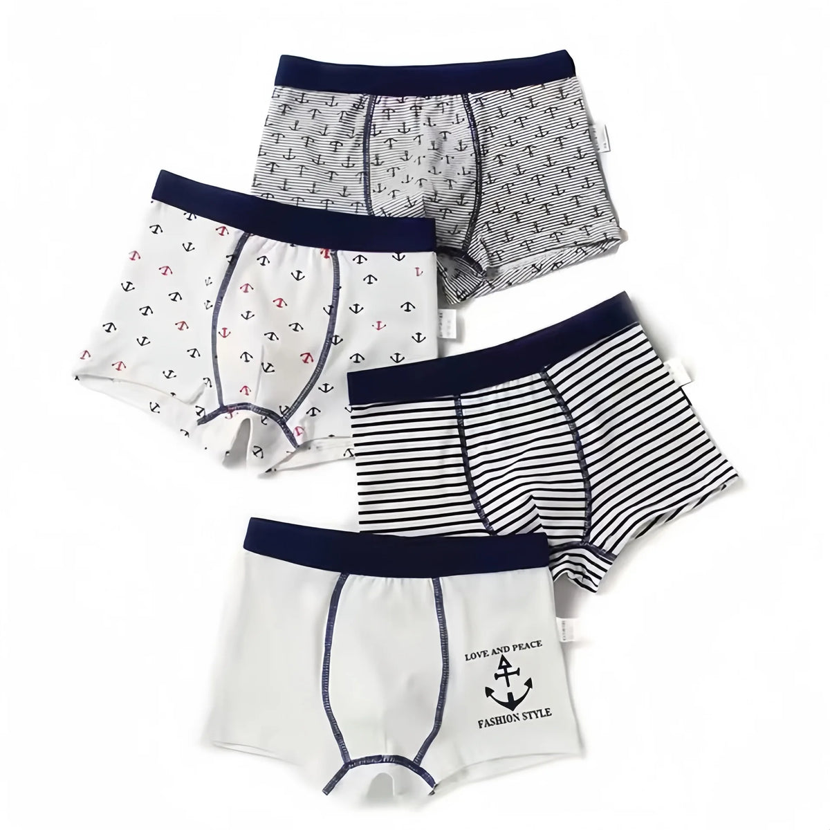 Boys Cartoon Boxer Briefs 95% Cotton 4-Pack