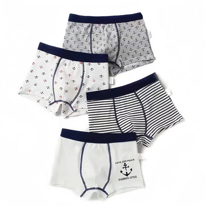 Boys Cartoon Boxer Briefs 95% Cotton 4-Pack