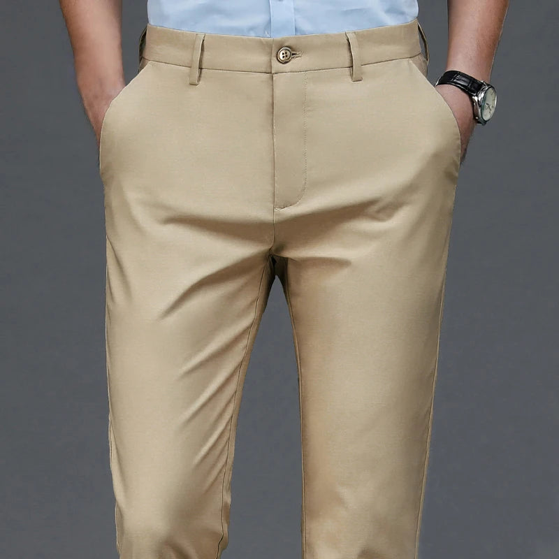 Men's Smart Casual Stretchy Fast Dry Trousers Black Navy