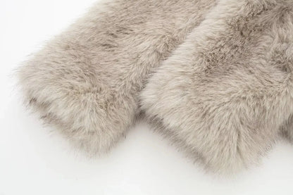 Cropped Faux Fur Jacket Coat for Women