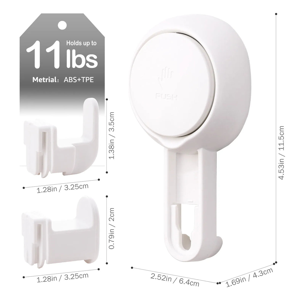 TAILI Heavy Duty Suction Cup Hooks 4pcs for Bathroom Kitchen