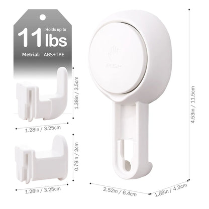 TAILI Heavy Duty Suction Cup Hooks 4pcs for Bathroom Kitchen