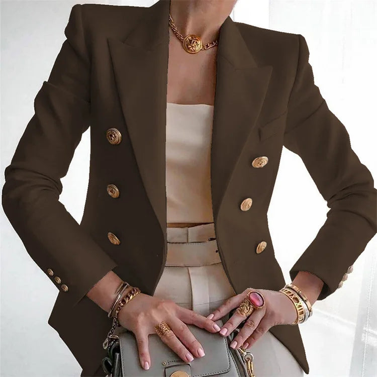 Casual Long Sleeve Women Blazer Office Jacket