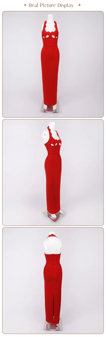 Elegant Black Halter Bodycon Dress for Women